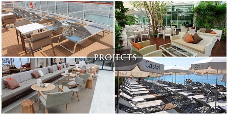 Modern Restaurant Hotel Outdoor Indoor Wooden Rattan Combination Sofa