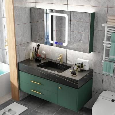 Design Modern Style Bathroom Cabinet Bathroom Furniture Cabinet Vanity with Rock Plate Sink