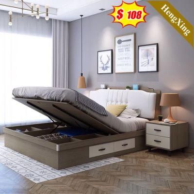 Modern Bedroom Furniture Beds Set Mattress Wood King Size Leather Beds