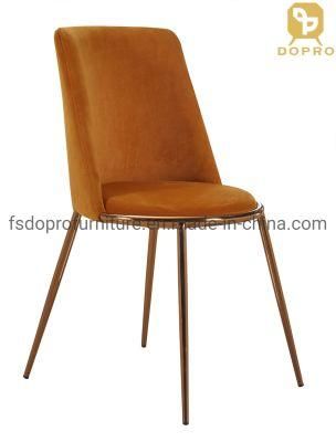 Asia Modern New Design Cafe Use Stainless Steel Dining Chair in Velvet