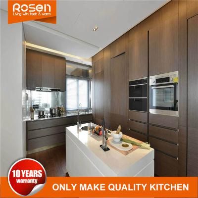 Morden Design Matt Brown Wood Venner Finish Knock Down Kitchen Cabinet