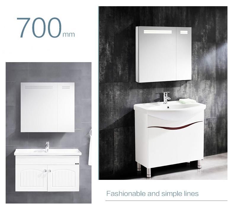 Rectangle New Design Single Door Modern Style Vanity Aliuminum Bathroom Cabinet with LED Mirror