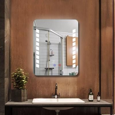 Rectangle Wall Touch Dimmable LED Bathroom Mirror for Home Decoration