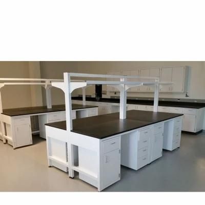 Physical Wood and Steel Lab Furniture with Top Glove Box, Physical Wood and Steel Lab Bench with Power Supply/