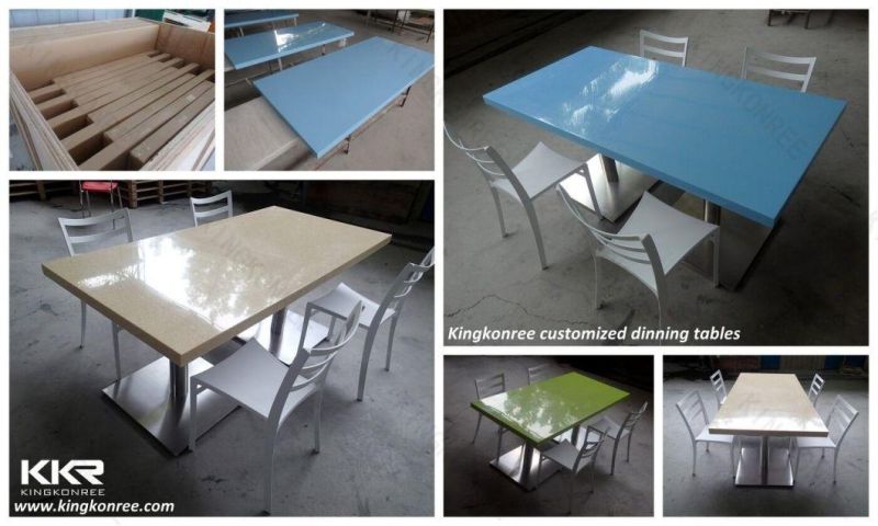 White Solid Surface Modern Stone Marble Table and Chairs for Restaurant