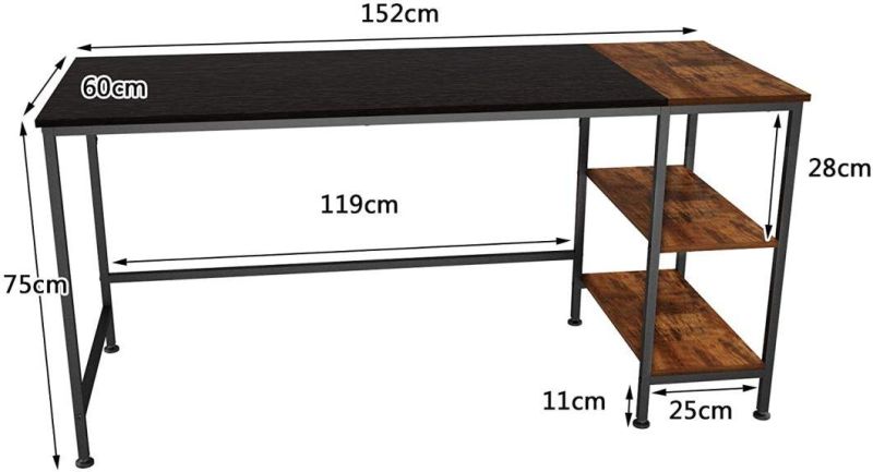 Modern Office Desk Wooden Home Office Table Office Furniture Computer Desk Executive Table Metal Steel in Brown