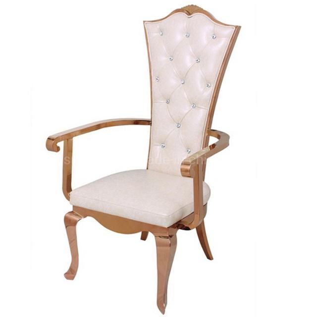 Modern Design Hotel Furniture Leather Armchair Royal Dining Chair