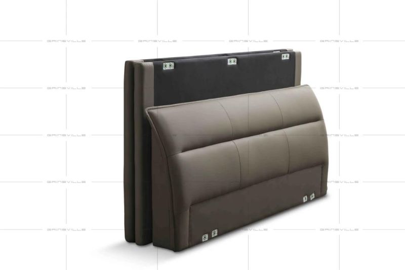 Hot Sale Luxury Modern Leather Bed Italian Style Bed Sets Wall Bed Gc1813