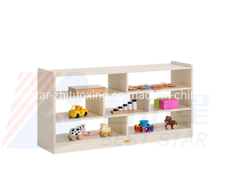 Children Care Center Furniture, Baby Display Wooden Shelf Rack, Playroom Furniture Toy Storage Rack, Kindergarten Kids Shoes Rack