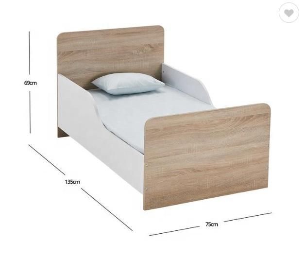 Modern White Wood Toddler Bed Kids Furniture