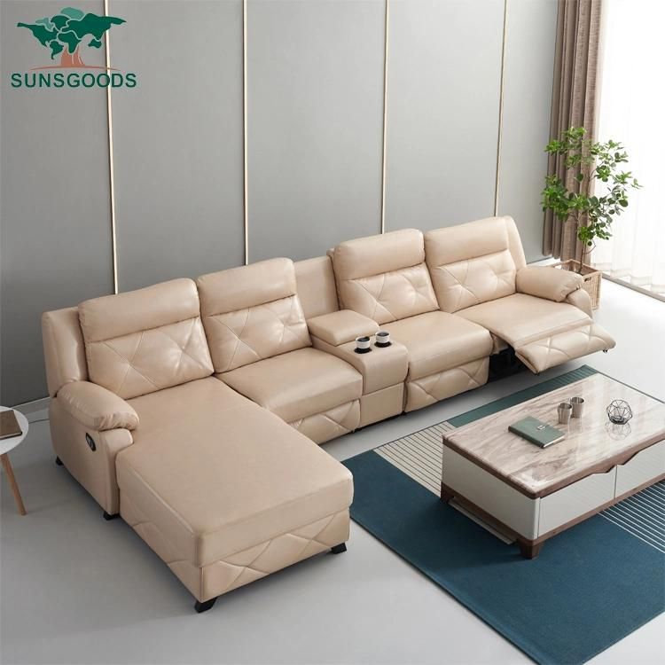 Chinese Sofa Furniture Factory Wholesale PU Leather Recliner Sofa Home Furniture