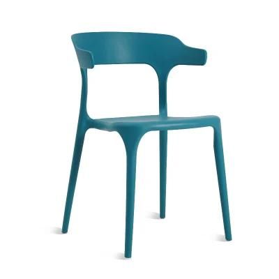 Outdoor Restaurant PP Chair Modern Cafe Chairs Plastic Stacking Colorful Plastic Horn Chair