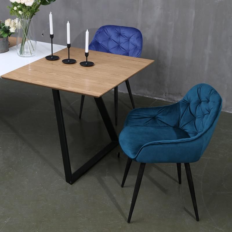 Cheap Nordic Modern Furniture Dining Room Chair Metal Leg Dinning Velvet Dining Chair