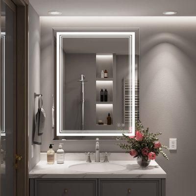 24 X 36 Inch LED Mirror for Bathroom, Adjustable 3 Colors White Warm Natural Lights Vanity Fog Free Dimmable Lights Brightness Memory Mirror