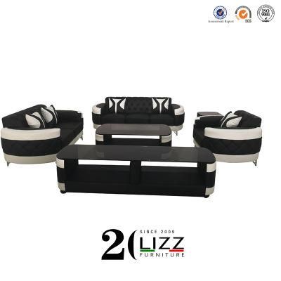 Miami Furniture Modern Design Top Grain Genuine Leather Leisure Sofa Set