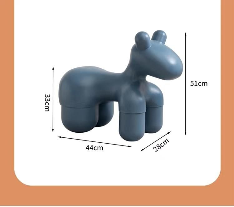 Fashion Pony Chair Creative Rotomolding Living Room Cartoon Childlike Puppy Low Stool Designer Animal Seat Home Insulated Chair