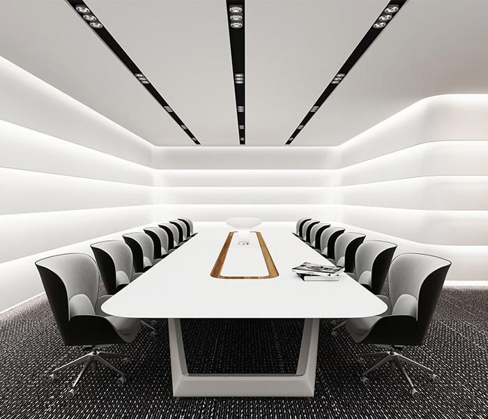 White Modern Office Boardroom Table Eco Friendly Conference Table