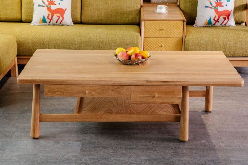 Modern and Simple All Solid Wood White Oak Tray Coffee Table 0254