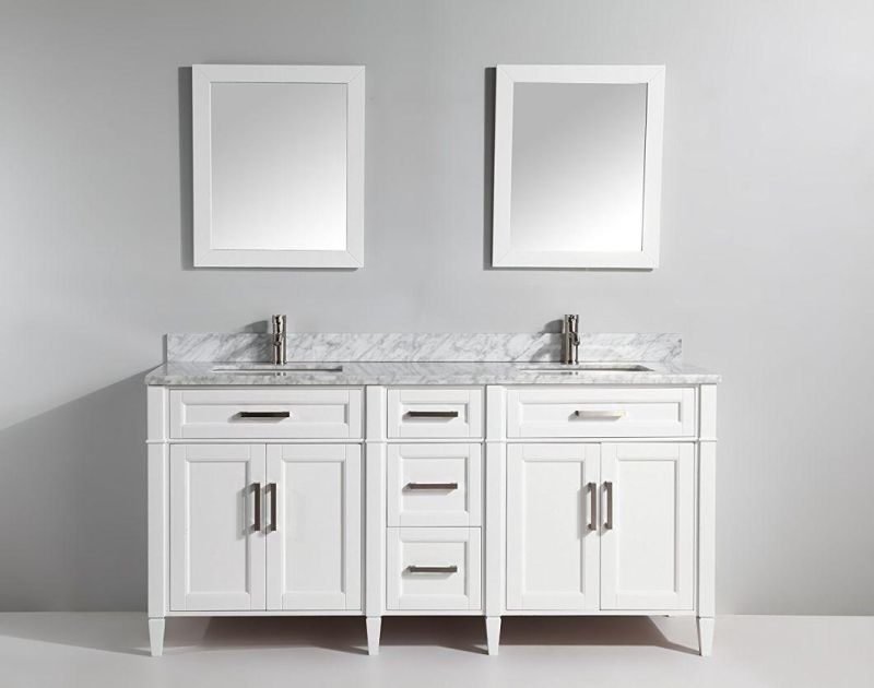 Wholesale New Design White 72 Inch Double Sink Bathroom Cabinet