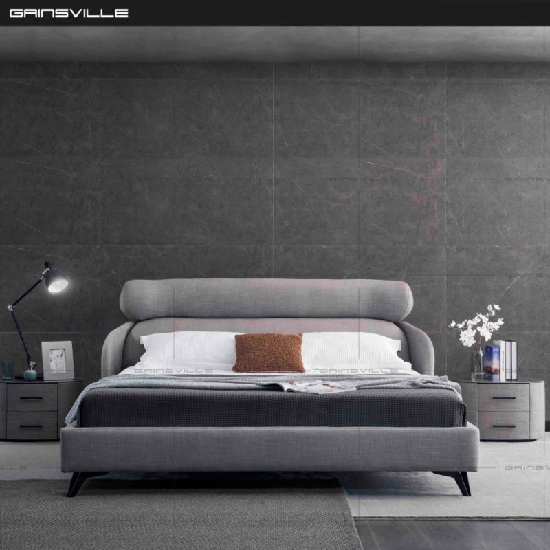 Factory Made Bedroom Bed with Metal Headboard for Home Furniture