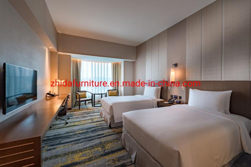 Custom Made Hilton Hotel Resort Luxury 5 Star Hotel Apartment Villa Furniture Wooden Double King Size Bed