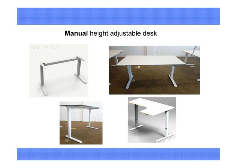 Manually Height Adjustable Heavy Duty Desk Frame, Sit and Stand Modern Office Furniture