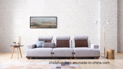 Living Room Leisure Style White Fabric Sofa Set