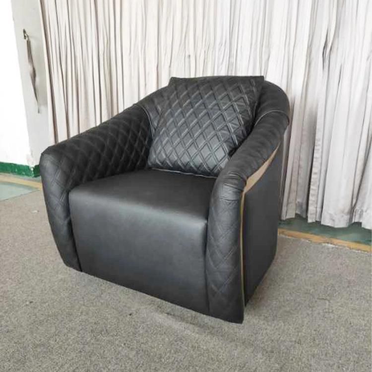 Modern Light Luxury Living Room Single Seater Leather Sofa Furniture