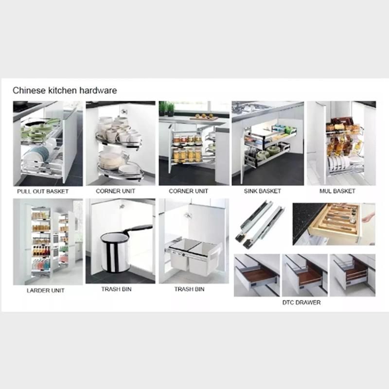 Modular Kitchen Cabinet PVC Matt Grey Black Lacquer Kitchen Cabinet