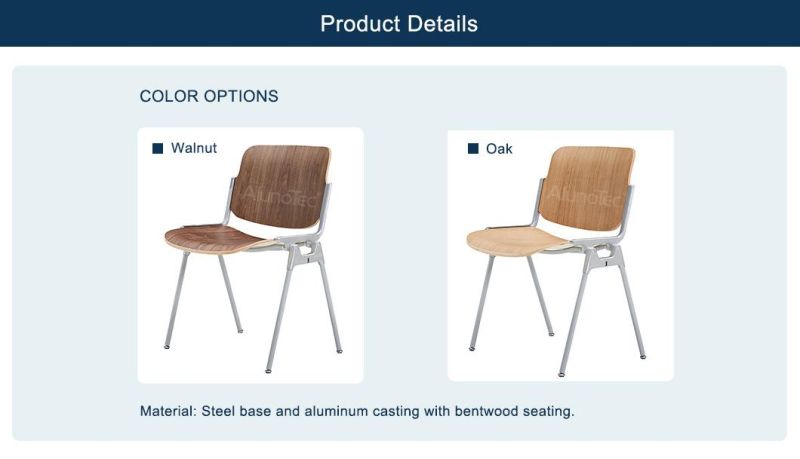 Best Price Aluminum Casting Chair with Wood Seating Dining Chair