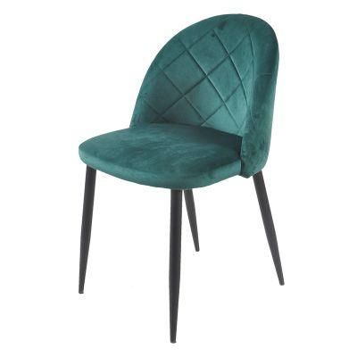 Modern Design Furniture Comfortable Velvet Dining Chair with Black Legs for Room Use