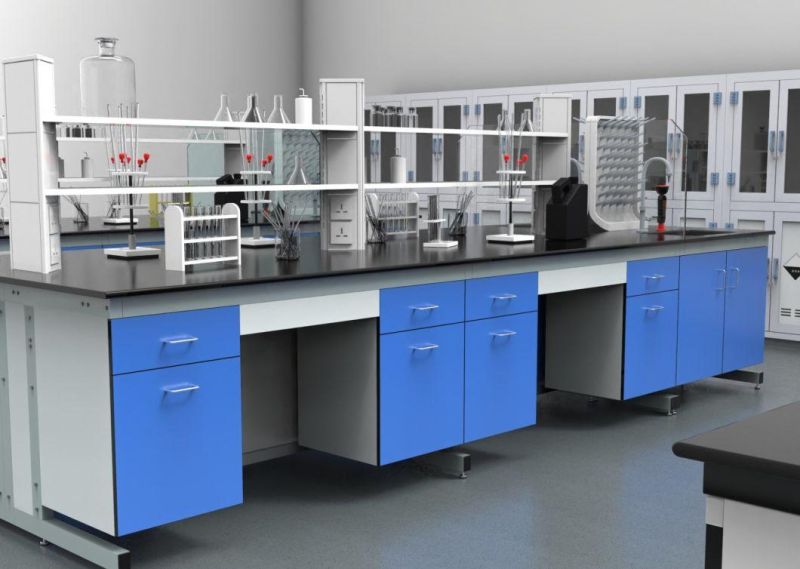 Pharmaceutical Factory Steel School Chemical Chemistry Steel Wooden Lab Island Bench Lab Furniture