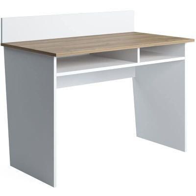 Modern Engineered Wood Office Desk with Storage in Oak