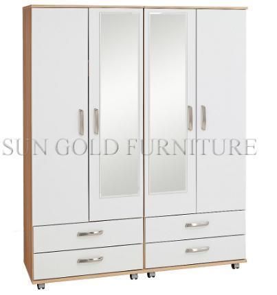 Regal 4-Door 4-Drawer 2-Mirror Robe Wardrobe (SZ-WD090)