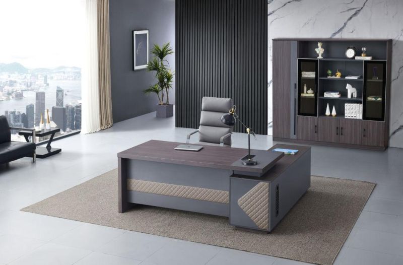 New Modern 200cm 220cm Office Furniture Scrivania Da Ufficio CEO Wooden L Shaped Office Furniture Table Executive Desk