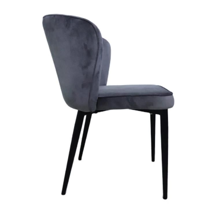 Wholesale Modern Luxury Fabric Velvet Upholstered Bar Seat Dining Chair with Metal Legs