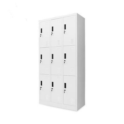 Office Modern School Gym Clothes Cabinet 9 Door Steel Storage Locker Furniture