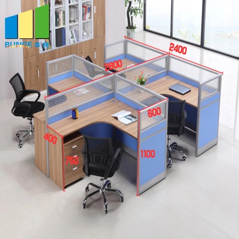 Modern Office Desk Modular Height Adjustable Office Aluminum Glass Workstation Partitions