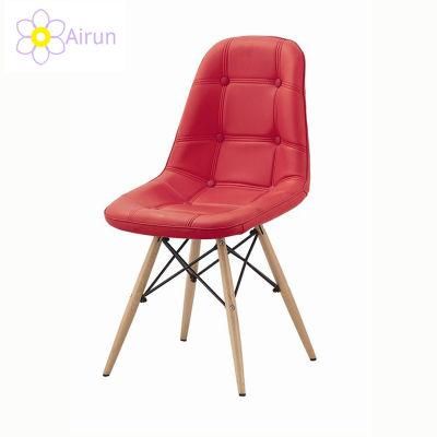 Modern PU Leather Wooden Legs Dining Chairs Luxury Room Furniture Dining Chair