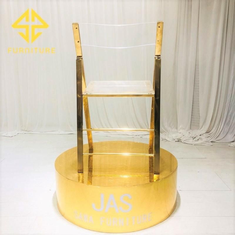 China Factory Price Event Stainless Steel Folding Dining Chair