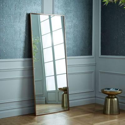 Rectangle Arch Framed Aluminum Alloy Dressing Free Standing Floor Mirror