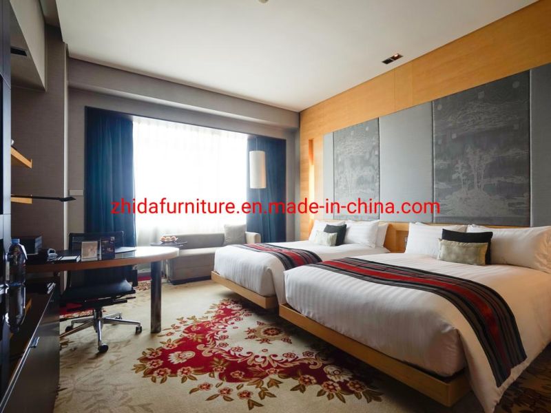 Modern Wood Upholstered with Fabric Hotel Furniture Set for 5 Star Hotel