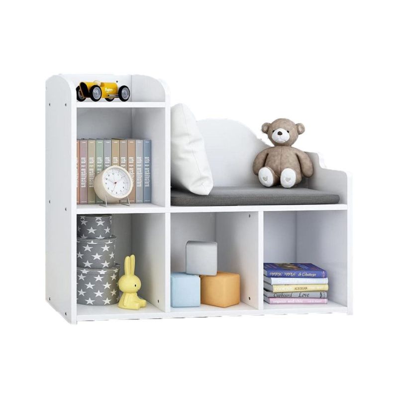 Kids Bookshelf with Cushion Reading Nook