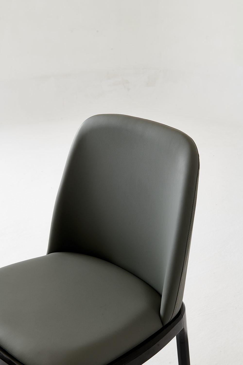 Leisure Chair Grey Dining Room Chair PU Leather