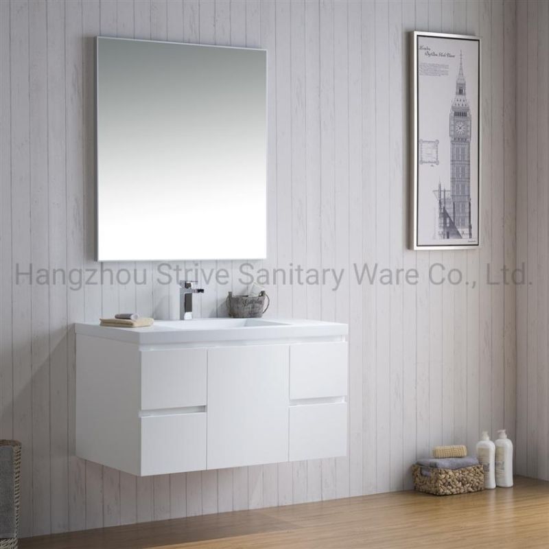 Modern Black Bathroom Vanity Oak Basin Cabinet with Mirror Bathroom Furniture