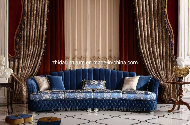 Chinese Classical Home Furniture Living Room Reception Fabric Sofa Set