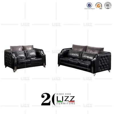 Chinese Factory Wholesale Modern Home Furniture Living Room Leather Sofa Set