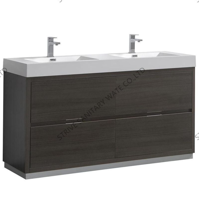 48" Wall Mounted Double Sink Bathroom Vanity Modern Bathroom Furniture