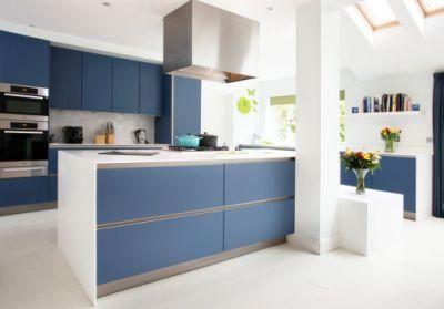 Dark blue New Design Pantry Capboard Modern PVC Finish Plywood Furniture Kitchen Cabinets