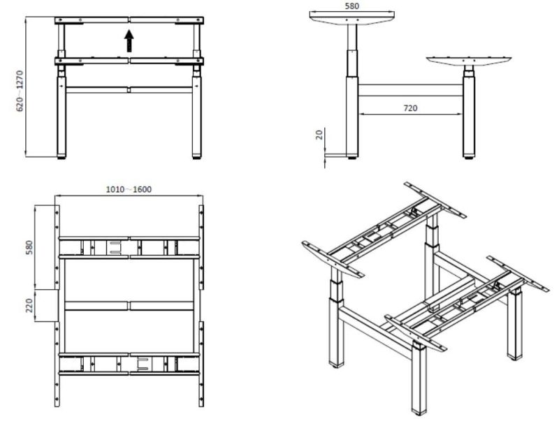 Uplift Hdr-Ud4 Easy Assemble Easy Use Modern Executive Desk Standing Office Table Design Furniture